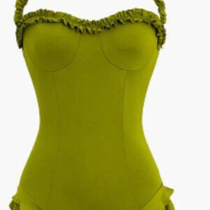 Ruffle Tassel Halter Bustier Mini Dress